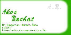 akos machat business card